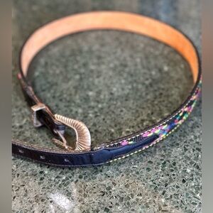 Nocona Leather Fabric Overlay Western Southwestern Design Cowgirl 30" Small